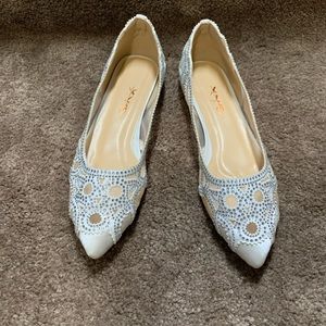 XYD Women Elegant Pointed Toe Rhinestone Flats